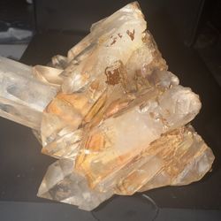 Raw Red Hematite Fire Quartz Crystal Cluster | Natural Iron-Included Quartz