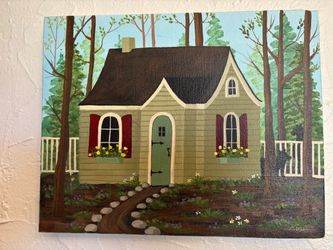 American Folk Art. Painting on Canvas. Ready to Hang. Signed. 10”x 8”.Coral Gables.