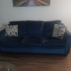 2 Piece Couch Set Blue