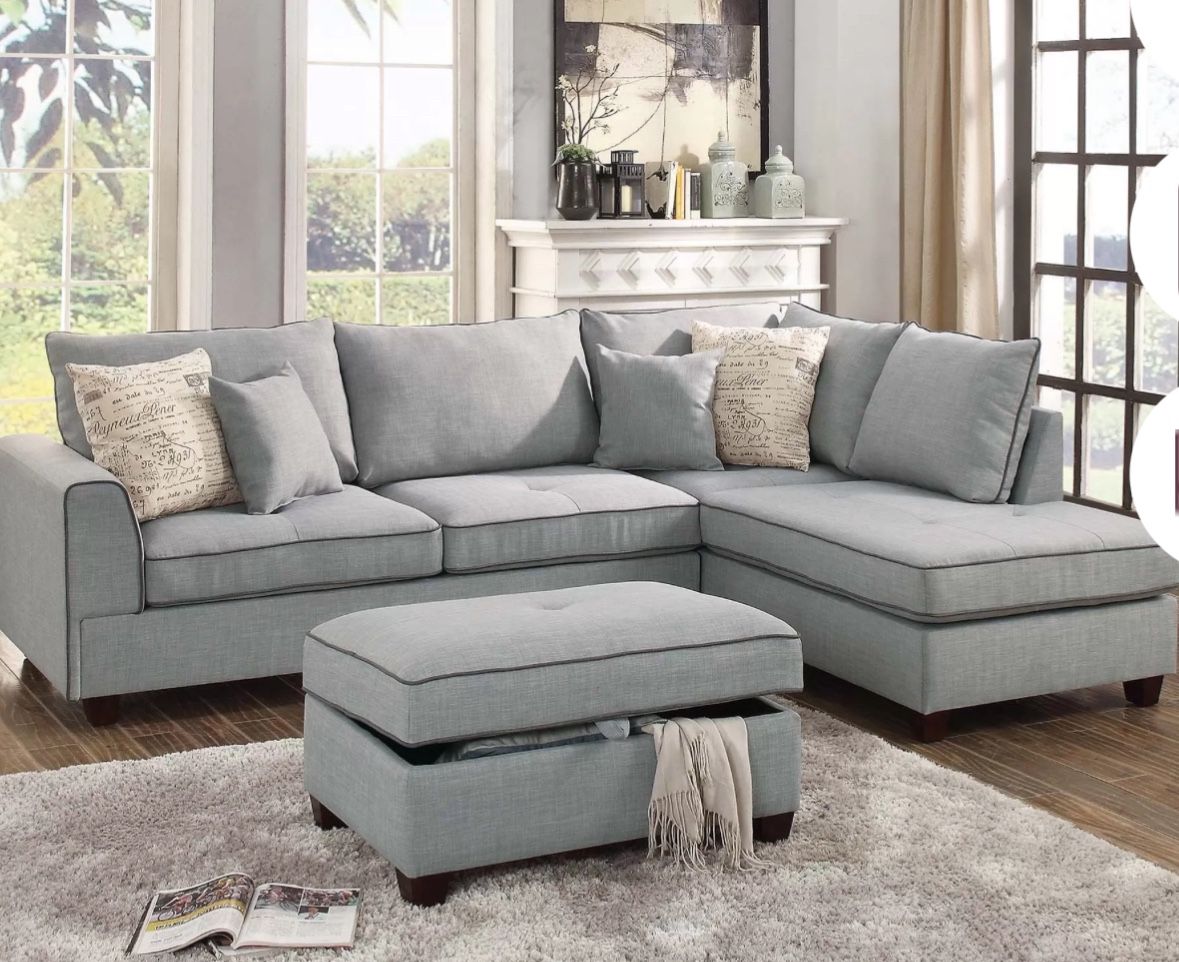 Sectional With Ottoman 3 Pc Set