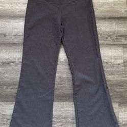 Valia Women’s Black Pinstripe Flare Pants – Size S/M