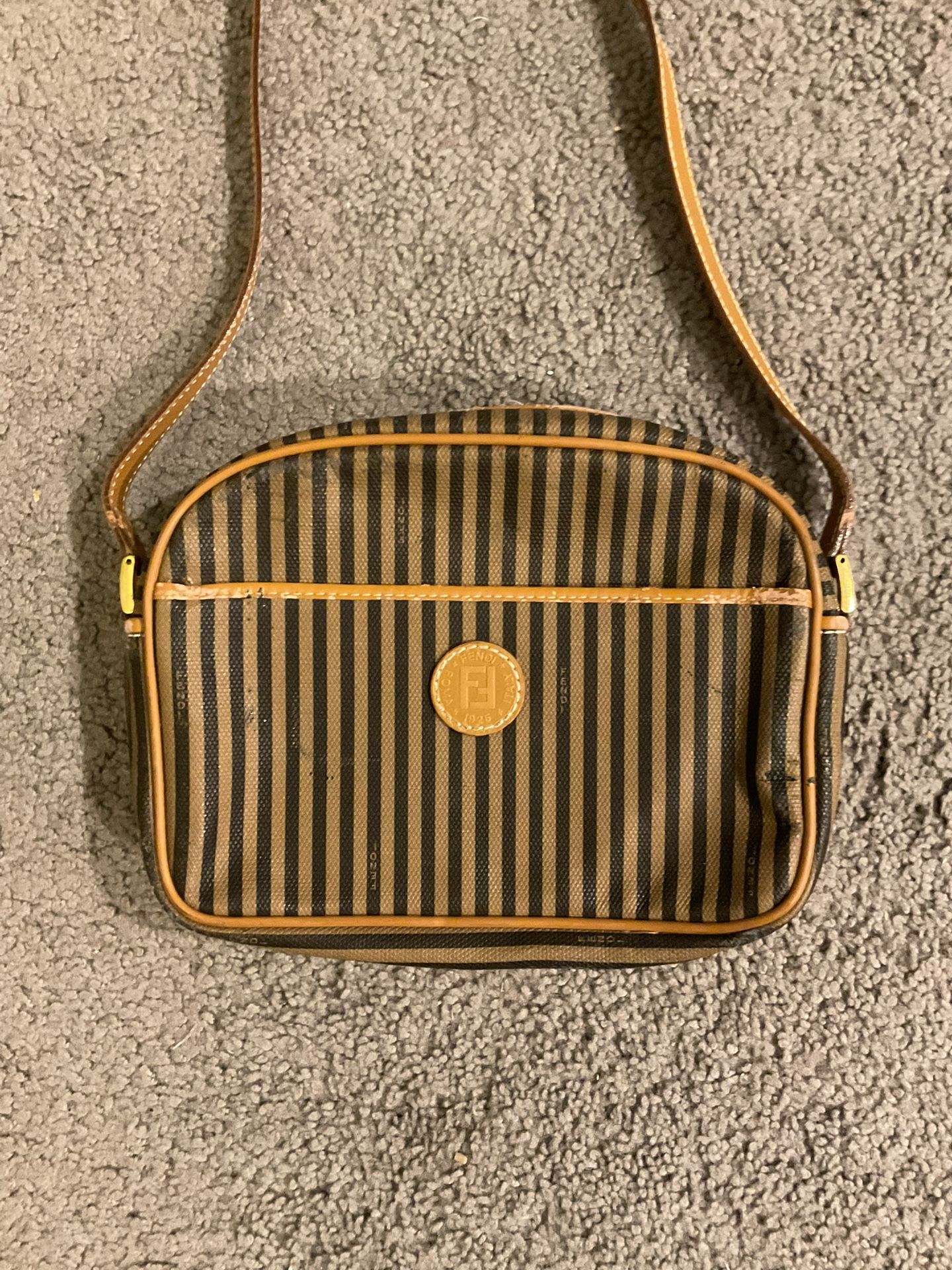 Vintage Fendi Pequin Striped Leather Crossbody Bag Purse, Bayport, NY 11705
