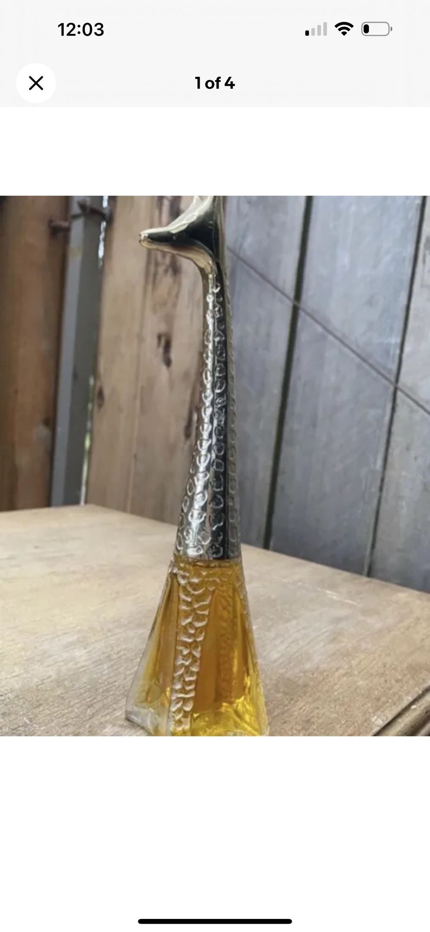 AVON Vintage GRACEFUL GIRAFFE Glass Decanter TOPAZE Cologne 1975