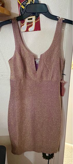 SMALL size-Dusty pink color with gold shimmer mini dress