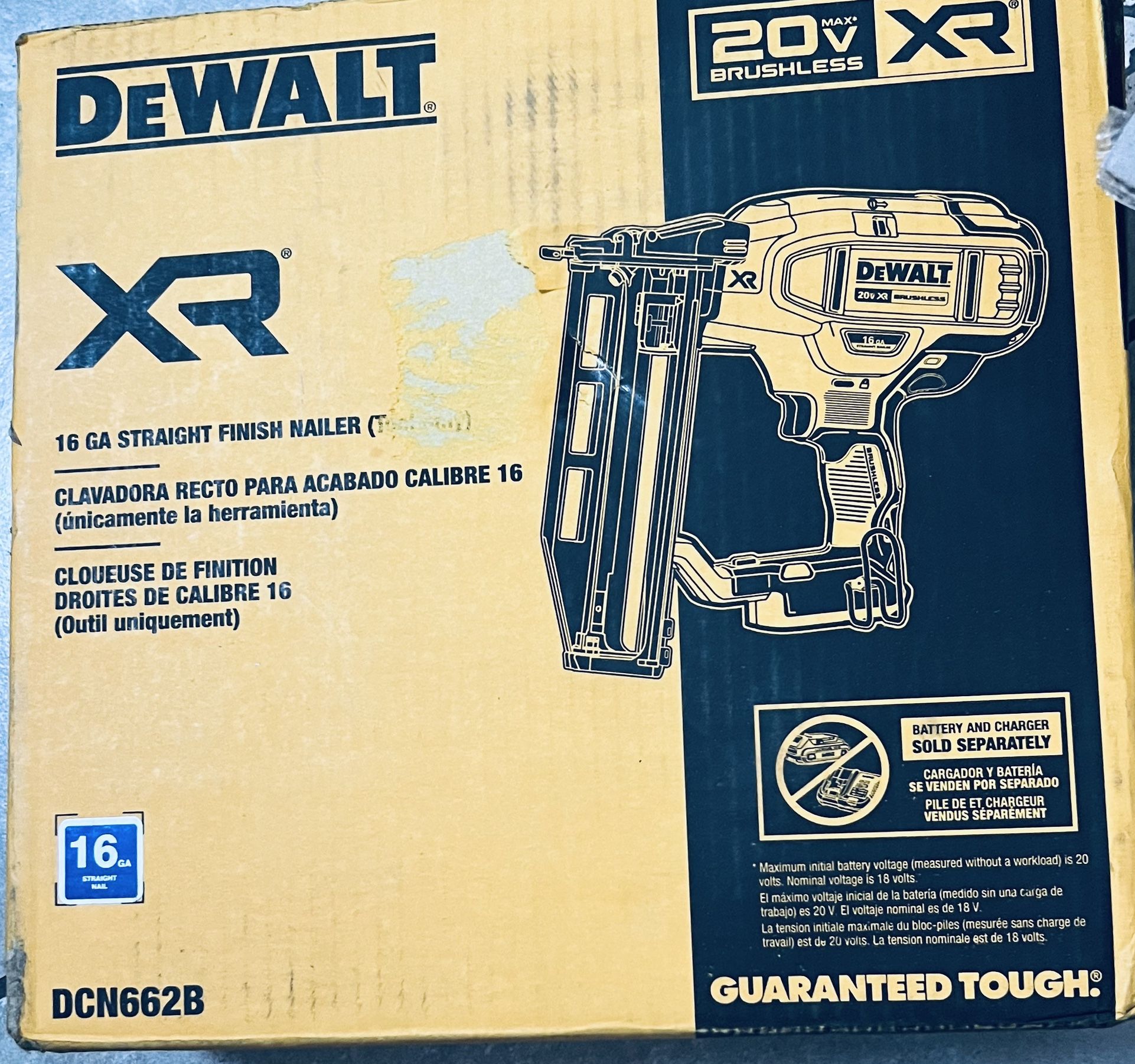 Super Savings 💥Dewalt 20V MAX XR 16-Gauge Lithium-Ion Cordless Finish Nailer (Tool Only)