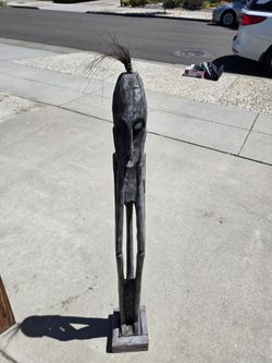 Hand Carved Wooden Tribal Man
