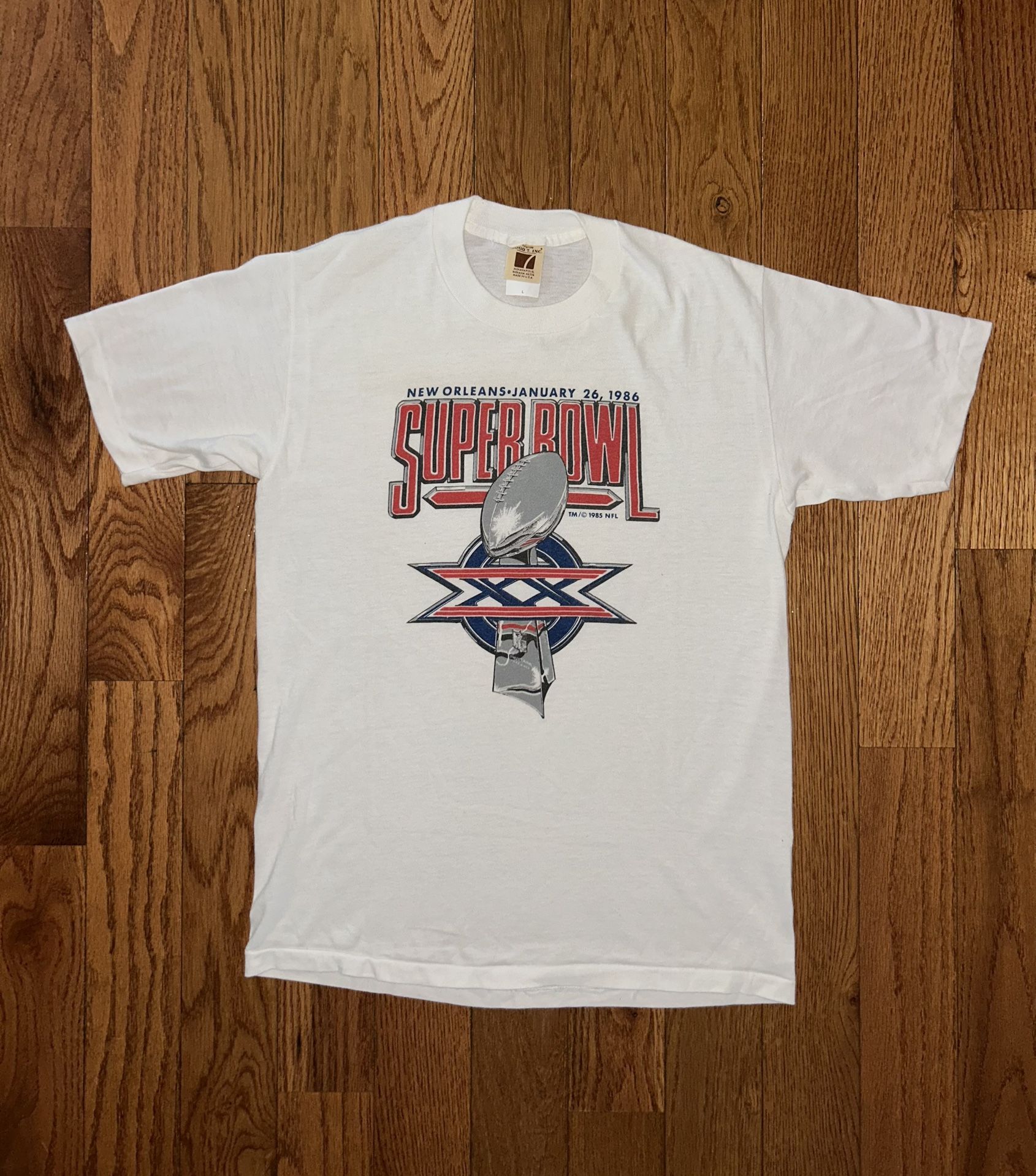 Super Bowl XX Logo 7 Vintage T-Shirt Size Large Single Stitch