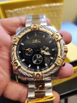 Brand New Invicta Bolt Dual Tone Black Dial 52mm Men's Watch