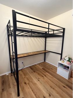 Twin bunk with desk