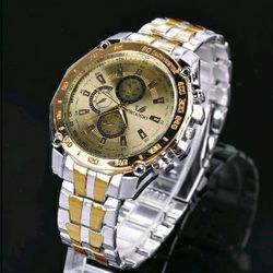  Gold Men Watch Classic Stainless Steel 