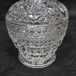 Glass Covered Sugar Bowl 