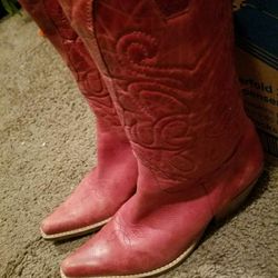 Bota vaquera de piel para mujer