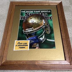 Joe Theismann Notre Dame Fighting Irish Signed Framed Sports Illustrated Print