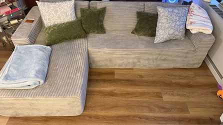 108” Gray Boneless Couch