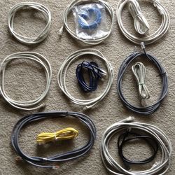 Lot of network / Ethernet cables cords wires - varying lengths - 3 - 52 ft - new / gently used