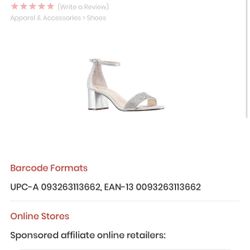 I. Miller Shoes Womens Emely Buckle Open Toe Block Heel Pumps, 5 Medium, Silver