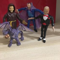 Tales From The Crypt-Vintage-Ace Novelty Gargoyle,The Vampire And Two Other Cryptkeeper Action Figures.