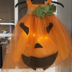Pottery Barn Kids Girls 3T Light Up Pumpkin Dress