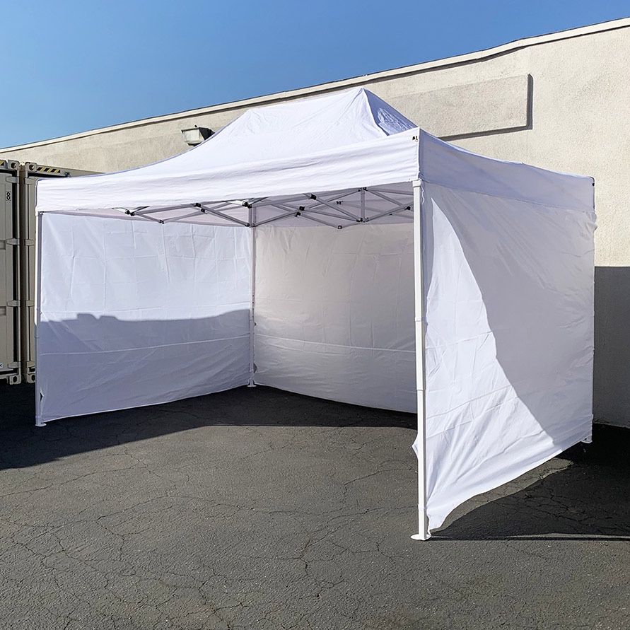 (NEW) $190 Heavy Duty EZ Popup Canopy 10x15’ with (3 Sidewalls) Outdoor Gazebo, Carry Bag (2 Colors)