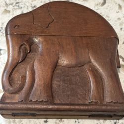 Vintage Hand carved Wooden Cigarette Case