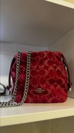 Coach Red Denim mini Faye bag