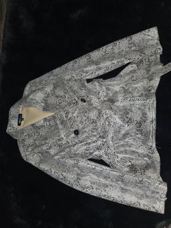 Allison Plus Snakeskin Print Button-blazer coat