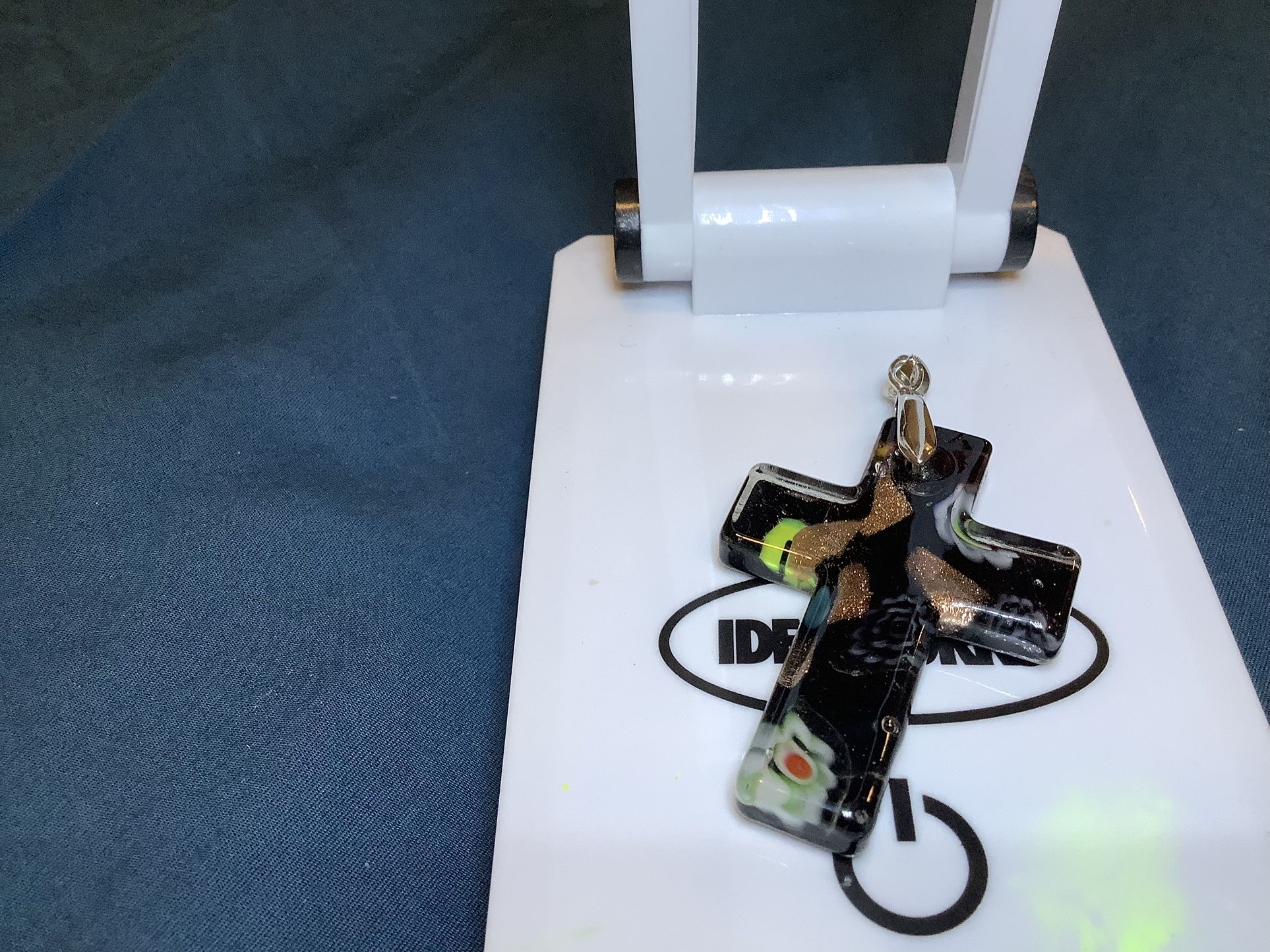 Glass Cross Charm