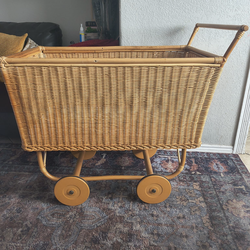 Vintage wicker baby bassinet