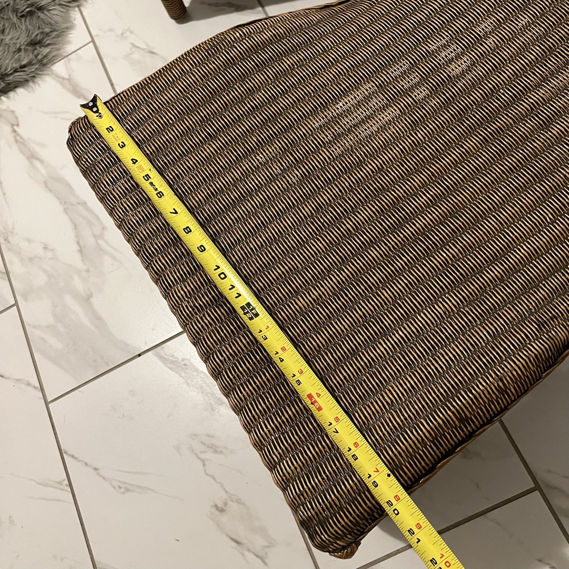 Crate and Barrel Wicker Ottoman Footstool set of two