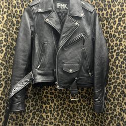 Black Leather Biker Jacket 
