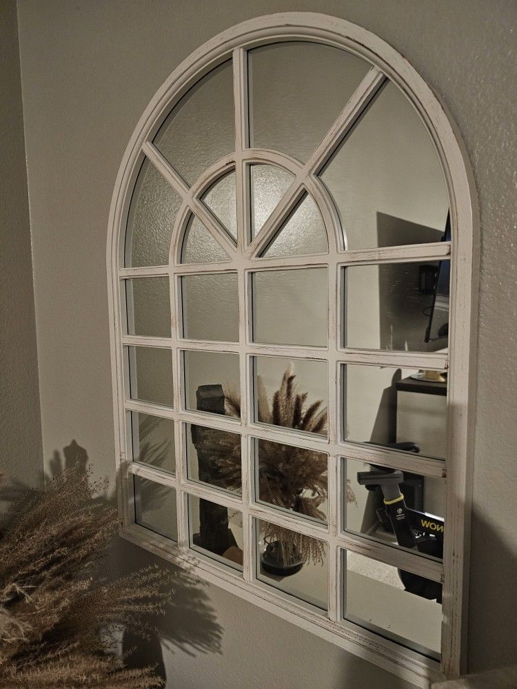 Large White Mirror Window Style