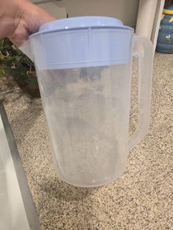 Clear plastic round pitcher