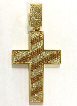 Pendant Stainless Steel 18K Gold Plated With Cubic Zirconia