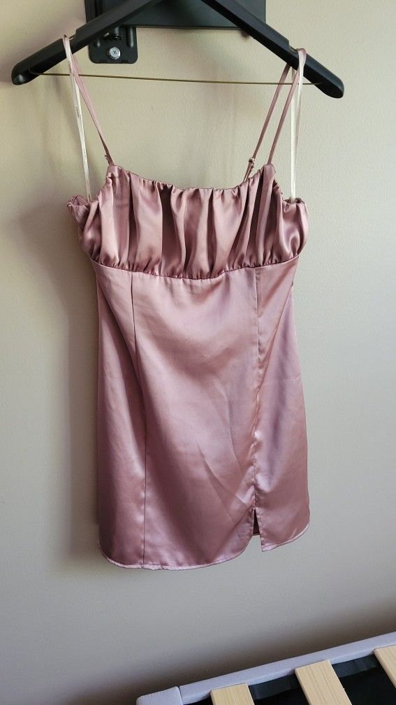 Pink Satin Dress