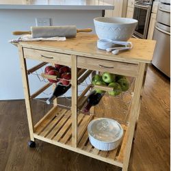 Rolling Kitchen Island & Cart -microwave Cart