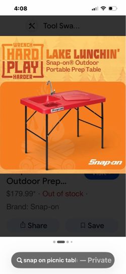 Snap-on portable prep table