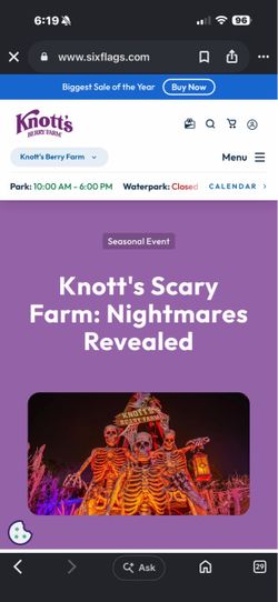 2 tickets to knotts nightmares revealed