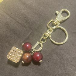 Brand New Letter D Keychain Pendant | Brass with Gold Plating | Swarovski Crysta