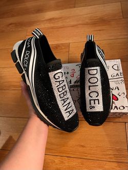 Dolce Gabbana black all diamond shoes for men