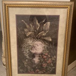 Large Home Interior frame with 2 Wall Planter Vases Set of 3 