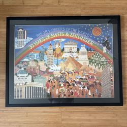 Vintage 1991 Framed Swets & Zeitlinger Poster Wonders Of The World