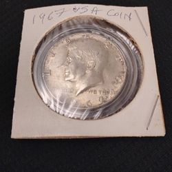 Vintage Old 1967 USA Silver Kennedy Half Dollar Coins