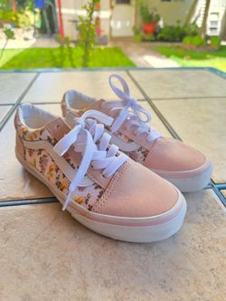 Vans Old Skool Floral Pink Suede Sneakers size 3