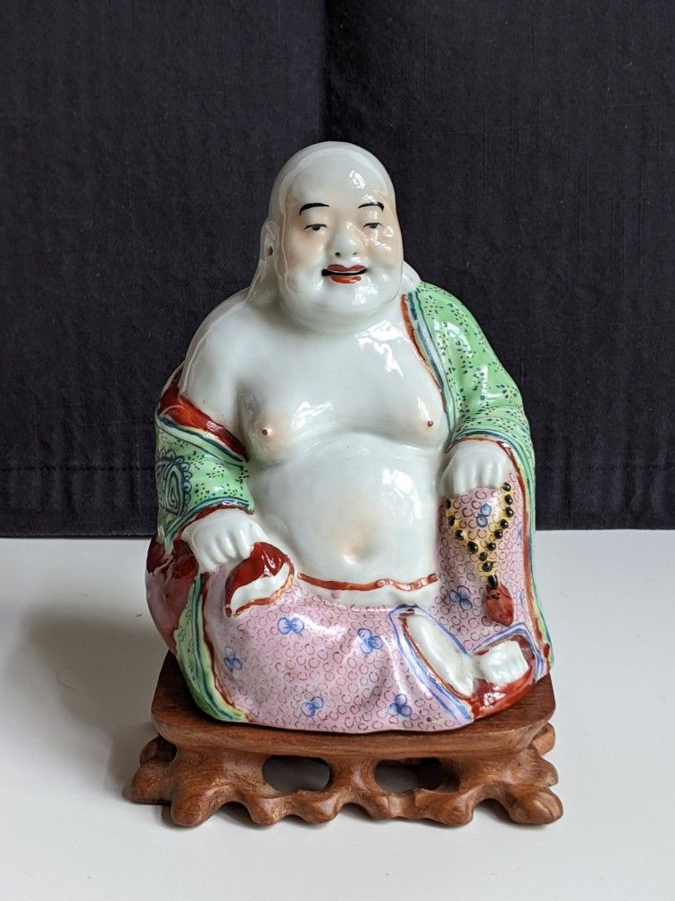 Vintage Handmade Chinese Laughing Buddha Happy Buddha Figurine