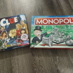 Monopoly And Clue Boardgames 