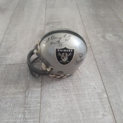 Raiders Signed Football Helmet By Football Players
