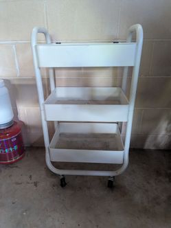 3 Tier Metal Utility Cart White
