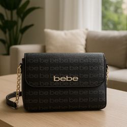 🖤 Two (2) NEW Bebe Celia Monogram Flap Crossbody — Black (BNWT)
