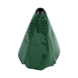 Brand New Universal Carbon Fiber Leather PVC Style Green Stitch Leather Gear Manual Shifter Shift Knob Boot
