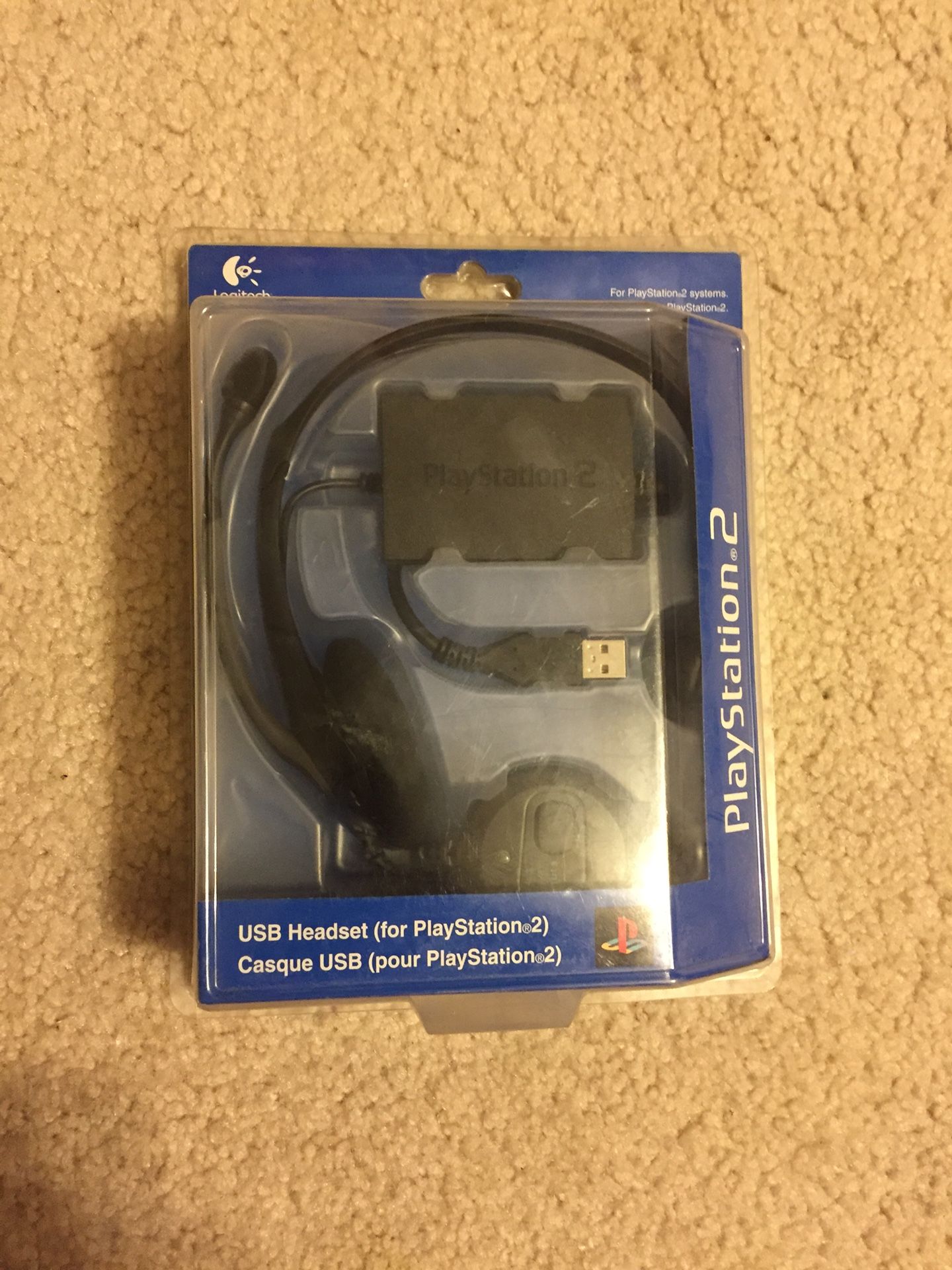 NEW Logitech Sony PS2 wired headset w microphone NIB